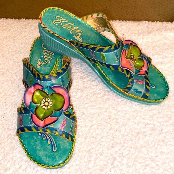Corkys Shoes - Corky’s Elite Slide Sandals 9M Gorgeous Color